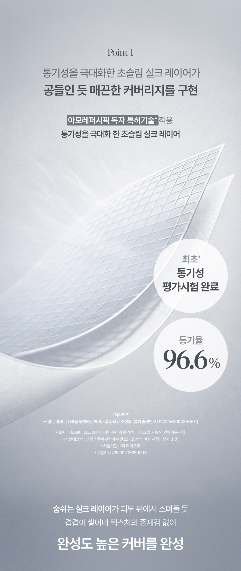 Silk skin layer cushion